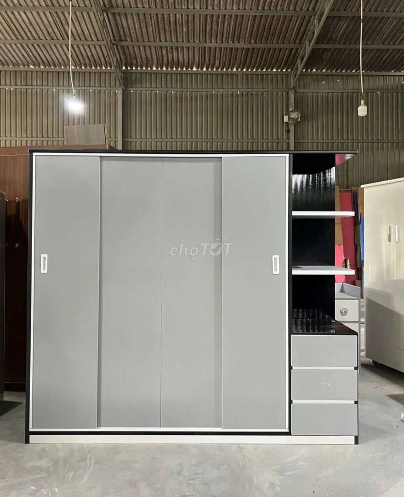 TỦ NHỰA CỬA LÙA 4 CÁNH 1 KỆ KHUNG ĐEN CÁNH XÁM. Mua bán Tủ, kệ gia đình tại Thành phố Thủ Đức Tp Hồ Chí Minh được đăng bởi Tủ nhựa đài loan hoàng quân hình 1