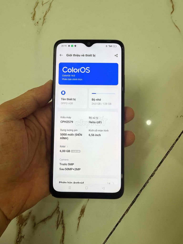 Bán Oppo A38 Ram6/128 pin 5000 zin cũ. Mua bán Điện thoại tại Quận Hà Đông Hà Nội được đăng bởi Mạnh Mobile hình 1