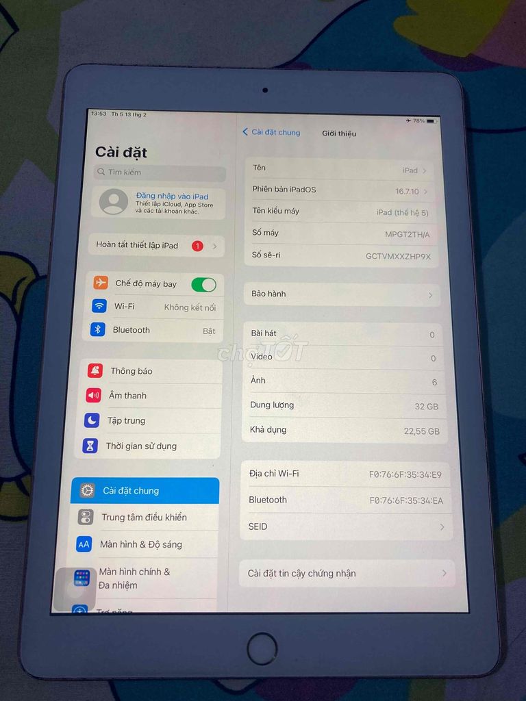 iPad gen 5 32g fun chức năng.