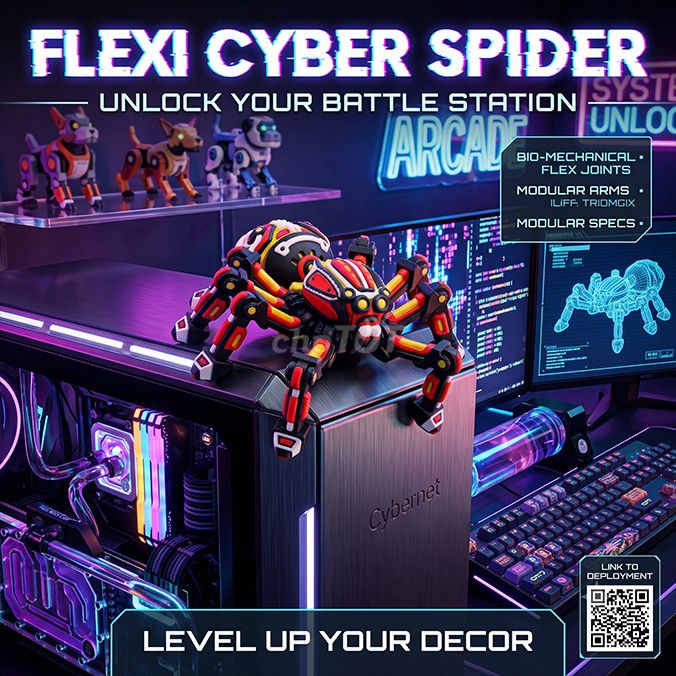 Mô hình nhện in 3D Flexi Cyber Spider
