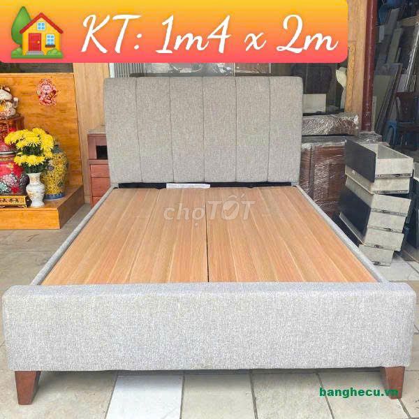 Giường ngủ Vải Xám 1m4x2m Hiện đại. Mua bán Giường, chăn ga gối nệm tại Quận 10 Tp Hồ Chí Minh được đăng bởi Chợ nội thất Cũ TP HCM hình 1