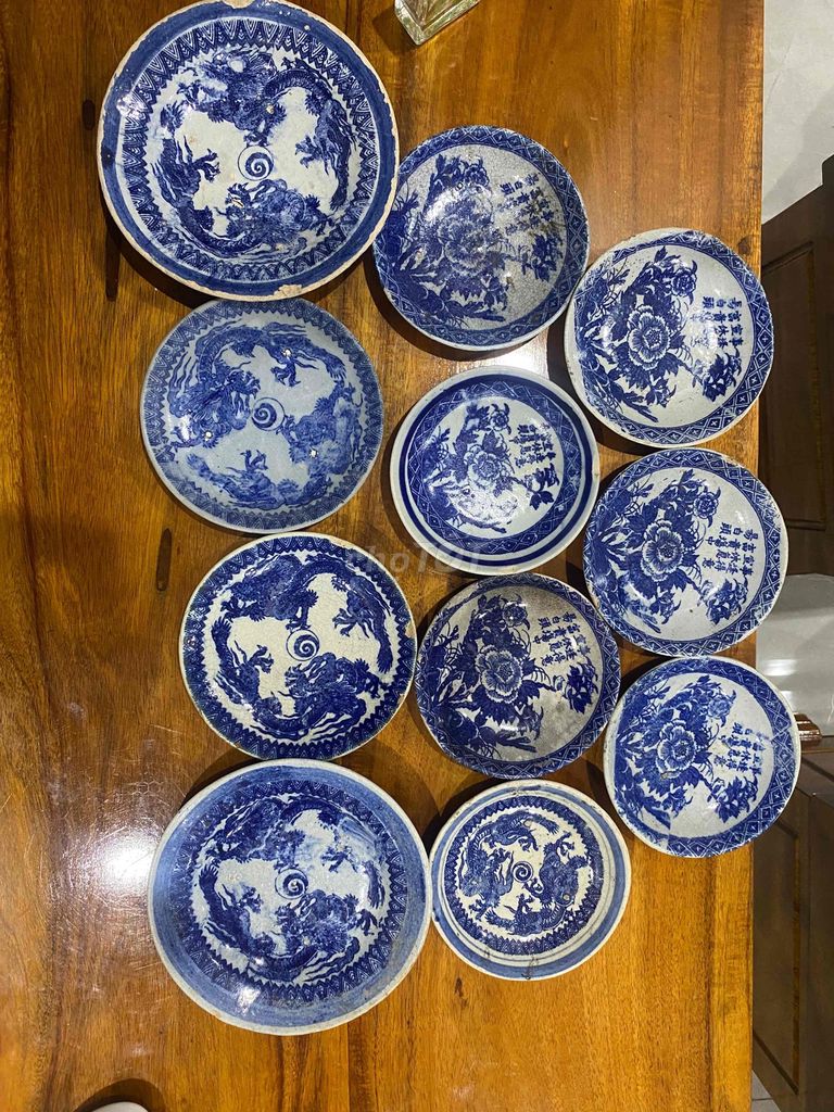 11món Đĩa sứ Xanh trắng Rồng và hoa GIÁ 700k. Mua bán Đồ sưu tầm, đồ cổ tại Huyện Thăng Bình Quảng Nam được đăng bởi Nguyên Khánh hình 1