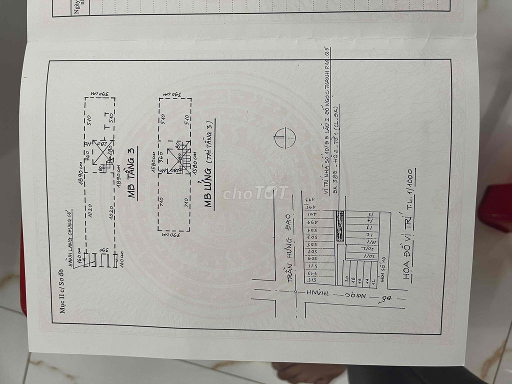 Bán chung cư lầu 2 , Đỗ Ngọc Thạnh P14 Q5 , dt sd 112 m2