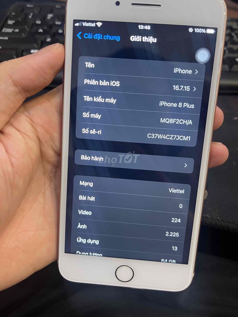 iPhone 8 Plus 64GB chặn xoá. Mua bán Điện thoại tại Quận Nam Từ Liêm Hà Nội được đăng bởi Pham Tran hình 1