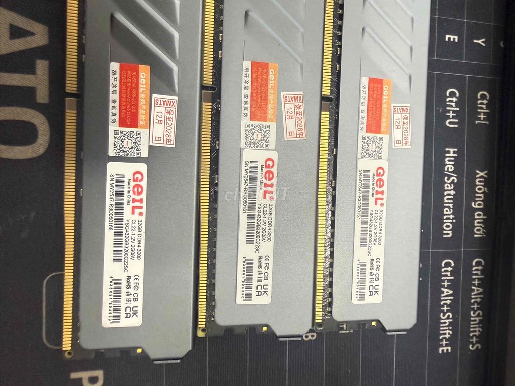 RAM Geil 32GB 3200MHz có tản nhiệt. Mua bán Linh kiện (RAM, Card...) tại Quận Tân Bình Tp Hồ Chí Minh được đăng bởi Nguyễn Hoàng Nhã  hình 1