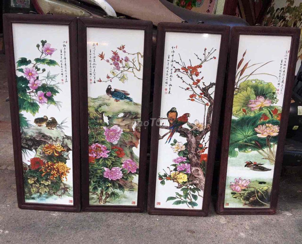 tranh tứ quý 26.5x80cm giá 1.5 triệu