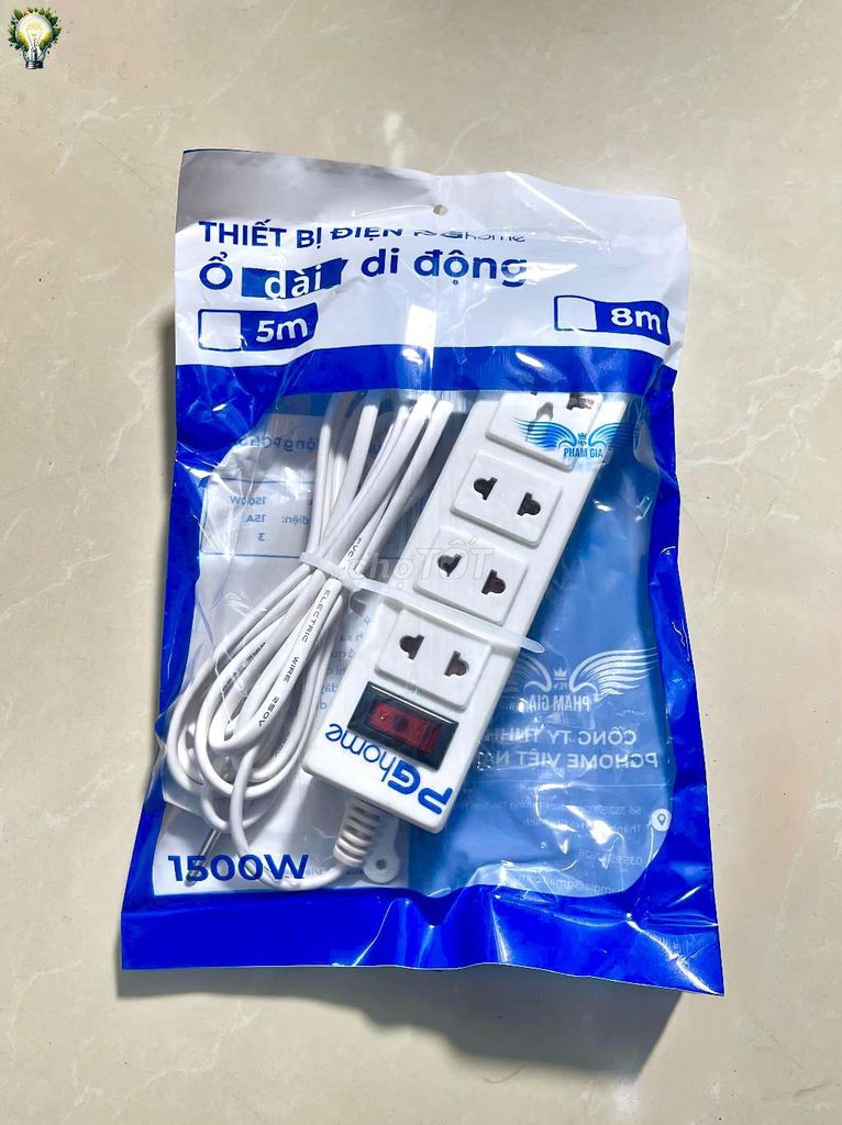 Ổ cắm điện PGHOME 1500W 5m Trắng. Mua bán Nội thất, đồ gia dụng khác tại Thành phố Rạch Giá Kiên Giang được đăng bởi Nhã Đan hình 1