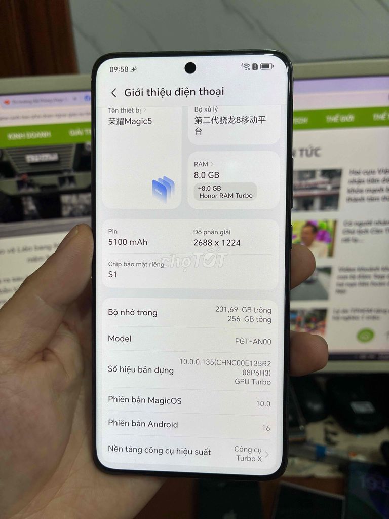 Honor Magic 5 256GB Đen. Mua bán Điện thoại tại Quận Lê Chân Hải Phòng được đăng bởi hoang anh hình 1