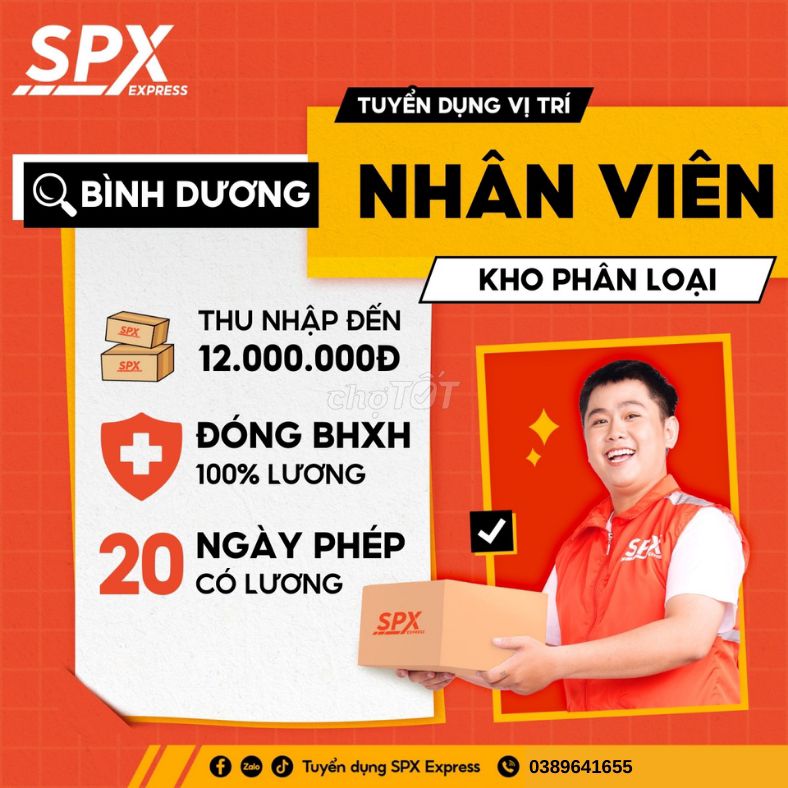 TUYỂN NHÂN VIÊN KHO - lương lên đến 12tr, pc cơm