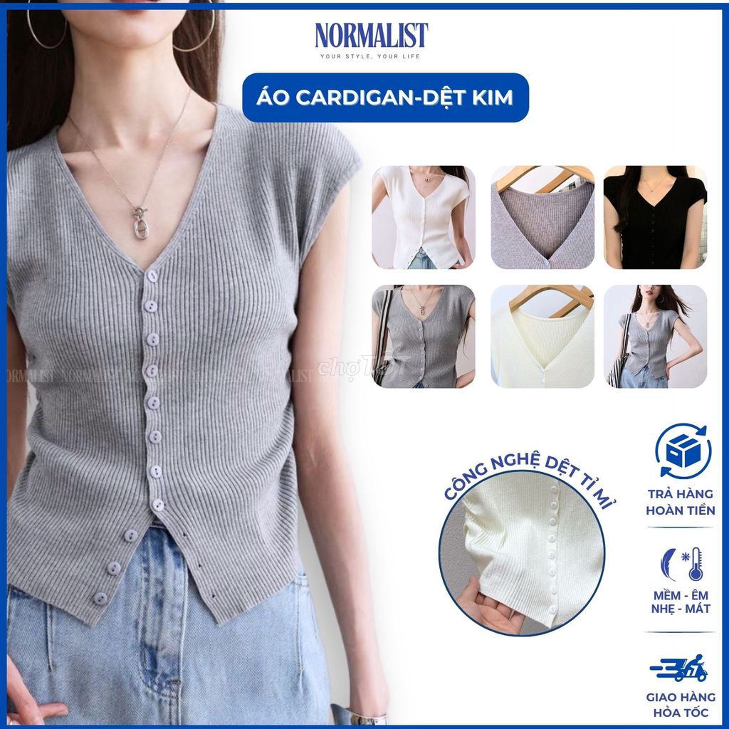 Áo cardigan Normalist tối giản ôm form tôn dáng