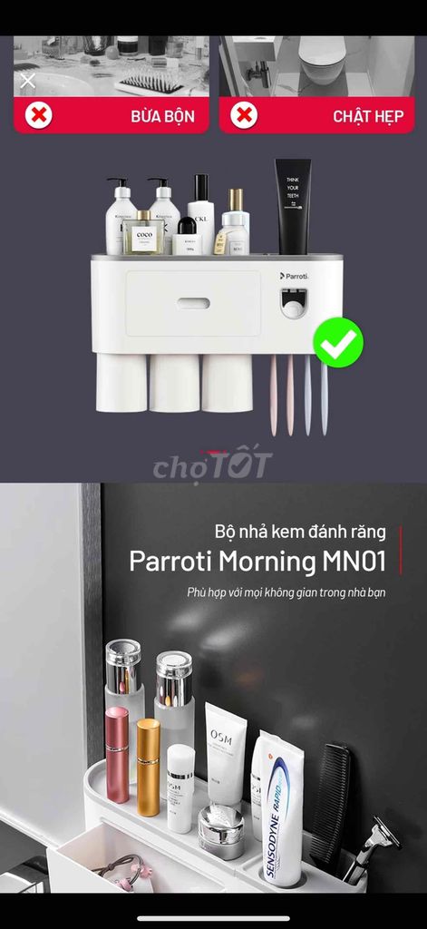 Bộ nhả kem đánh răng 2 cốc