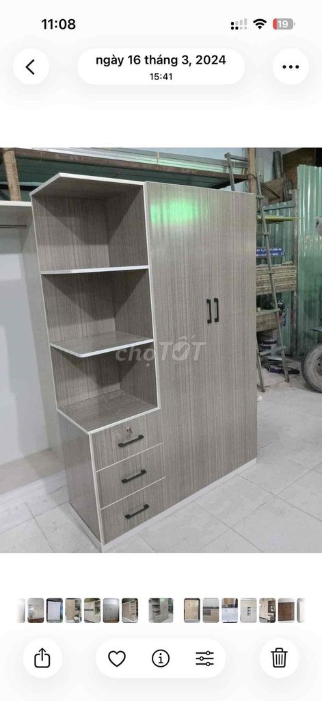 Tủ quần áo Nhựa Đài Loan Vân gỗ 1m25. Mua bán Tủ, kệ gia đình tại Quận 6 Tp Hồ Chí Minh được đăng bởi Hong Le hình 1