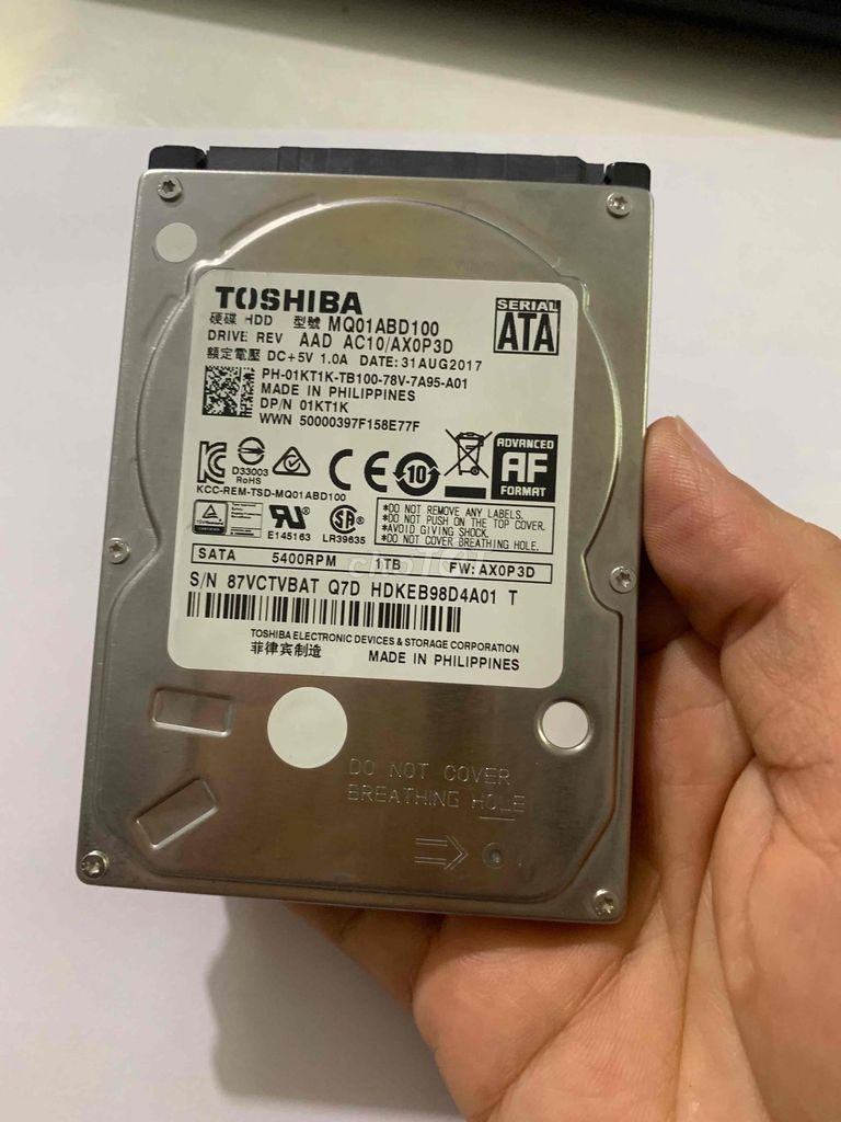 HDD Toshiba MQ01ABD100 1TB 2.5 inch Đã sử dụng. Mua bán Linh kiện (RAM, Card...) tại Quận Thanh Khê Đà Nẵng được đăng bởi Nguyệt hình 1