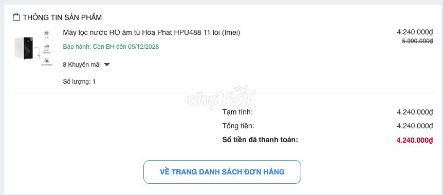 Máy lọc nước RO Hòa Phát HPU488. Mua bán Bếp, lò, đồ điện nhà bếp tại Quận Tây Hồ Hà Nội được đăng bởi Mallow hình 1