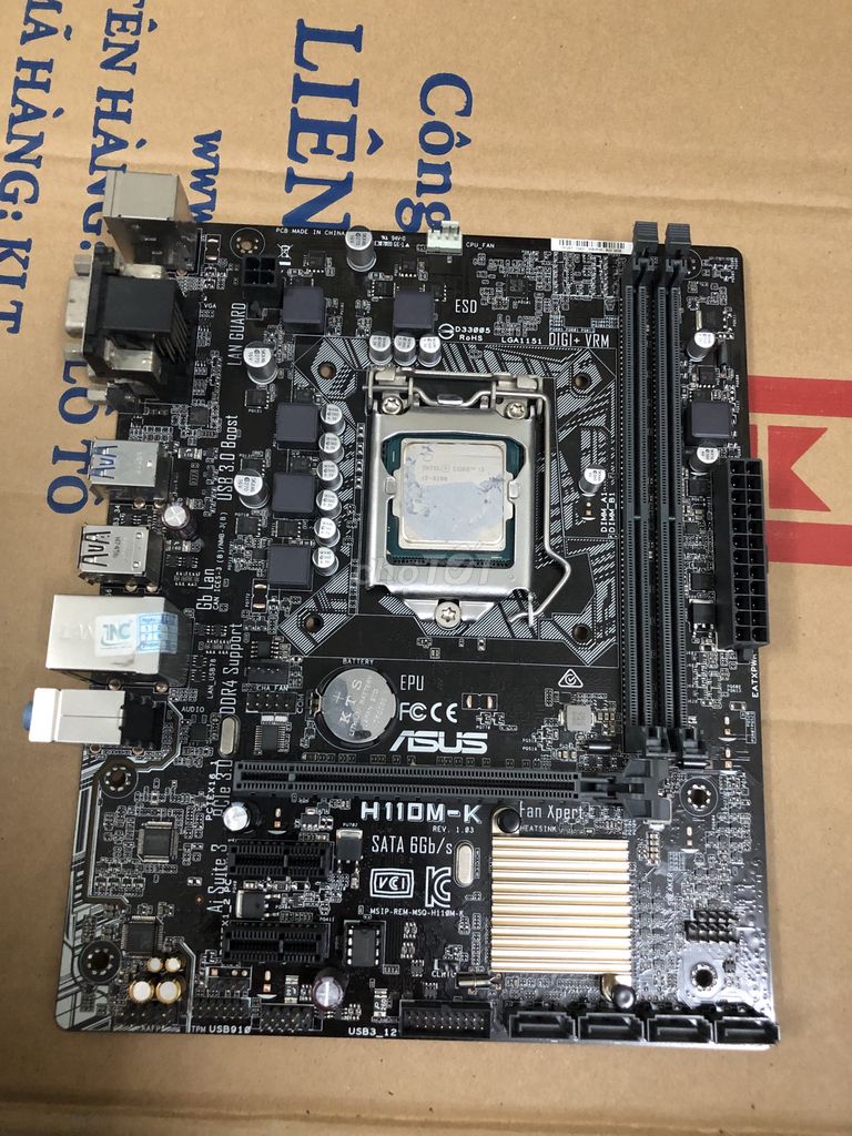 Mainboard ASUS H110M-K + Cpu 6100 . Cả 2 còn đẹp