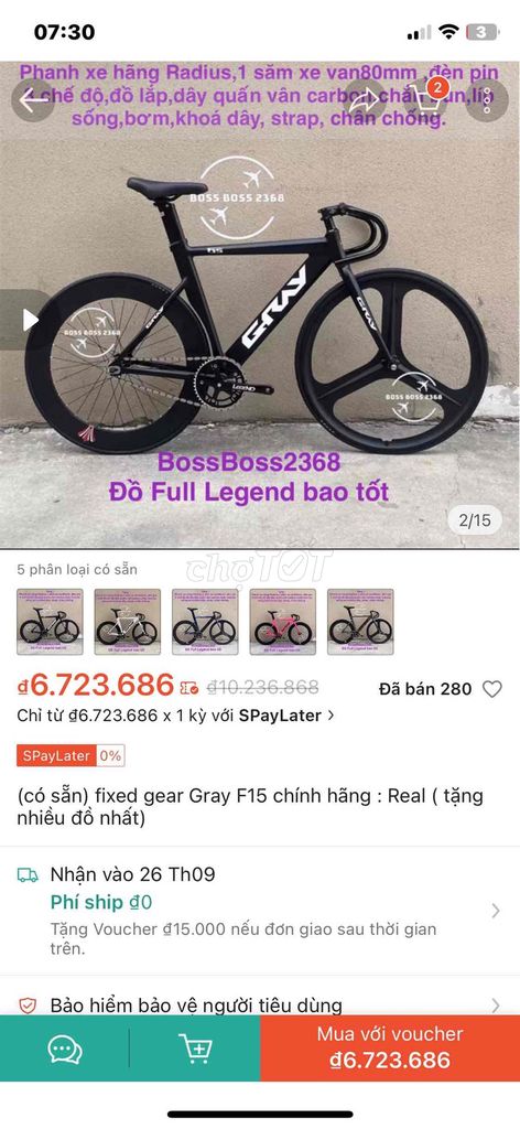 Bán Gray F15 tình trạng khá mới. Mua bán Xe đạp tại Quận Nam Từ Liêm Hà Nội được đăng bởi Ducc Phan hình 3