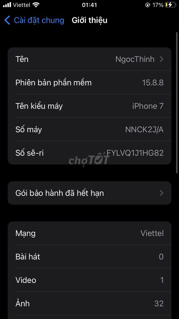 Apple iPhone 7 128GB Đen Đã qua sử dụng. Mua bán Điện thoại tại Quận Liên Chiểu Đà Nẵng được đăng bởi Ngọc Thịnh hình 1