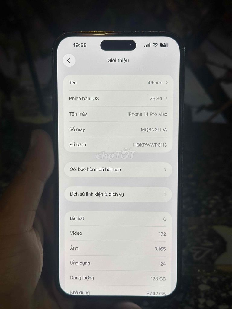 Apple iPhone 14 Pro Max 128GB Xám LL/A Đã sử dụng. Mua bán Điện thoại tại Thành phố Thuận An Bình Dương được đăng bởi Trung Apple hình 1
