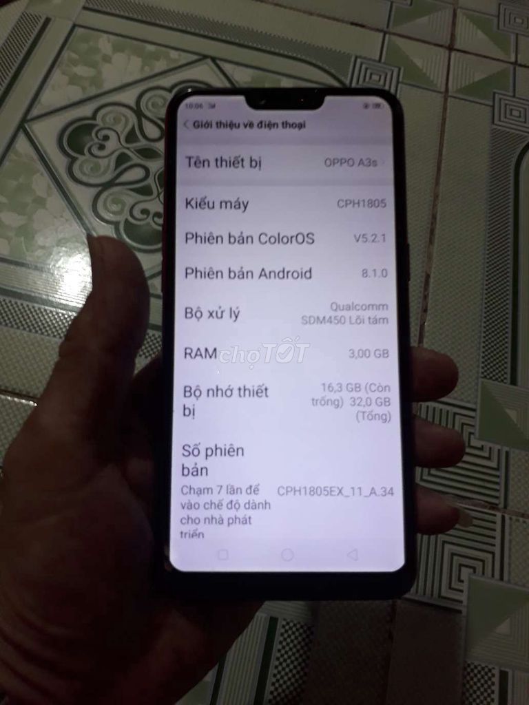 Oppo A3s 32GB Đỏ. Mua bán Điện thoại tại Thành phố Thuận An Bình Dương được đăng bởi Lê Hi hình 1