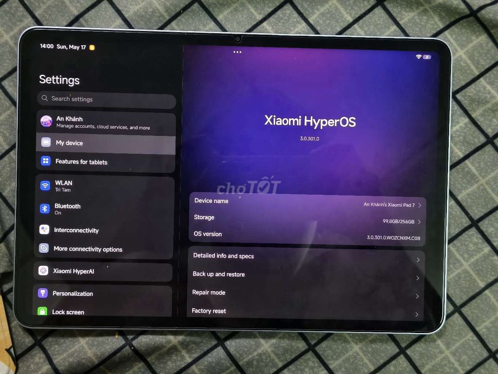 Xiaomi Pad 7 Nội Địa 12GB/256GB Xanh Biển 99% mới. Mua bán Máy tính bảng tại Quận Gò Vấp Tp Hồ Chí Minh được đăng bởi Đinh Hải Anh hình 1