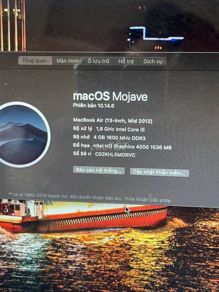 Apple MacBook Air 2012 i5 4GB SSD Bạc. Mua bán Laptop tại Quận 4 Tp Hồ Chí Minh được đăng bởi Thái Huỳnh hình 1