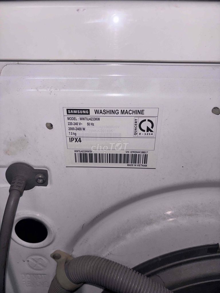Máy giặt Samsung WW70J4233KW 7.0kg cửa trước Trắng. Mua bán Máy giặt tại Quận Bình Tân Tp Hồ Chí Minh được đăng bởi Tên chưa cung cấp hình 1
