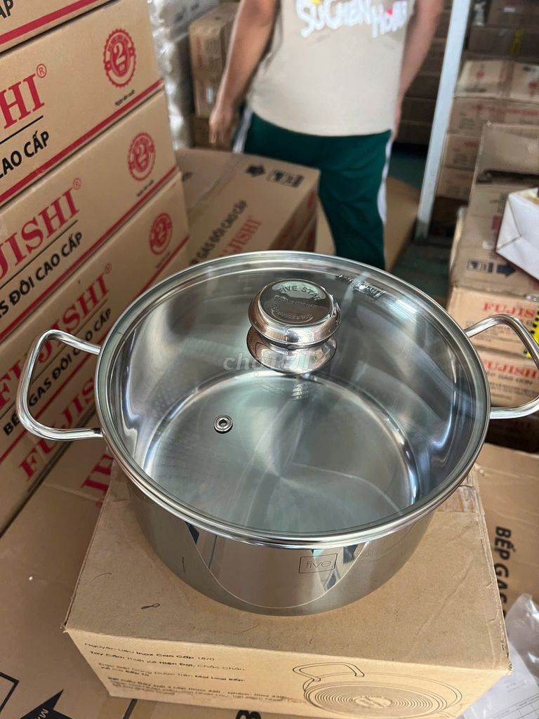 Nồi inox 3 đáy nắp kính 24cm Fivestar N24-3DG mới. Mua bán Dụng cụ nhà bếp tại Quận 12 Tp Hồ Chí Minh được đăng bởi Kho gia dụng HCM hình 1