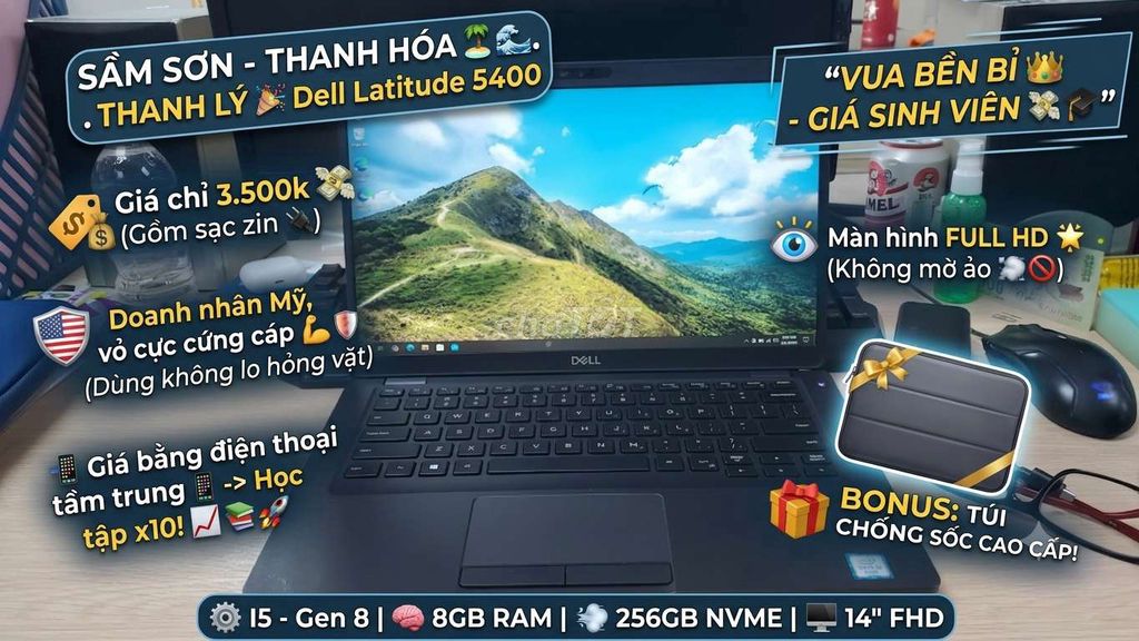 Dell Latitude 5400 i5 Gen 8 14 inch 8GB/256GB SSD. Mua bán Laptop tại Thành phố Sầm Sơn Thanh Hóa được đăng bởi Đào Văn Khang hình 1