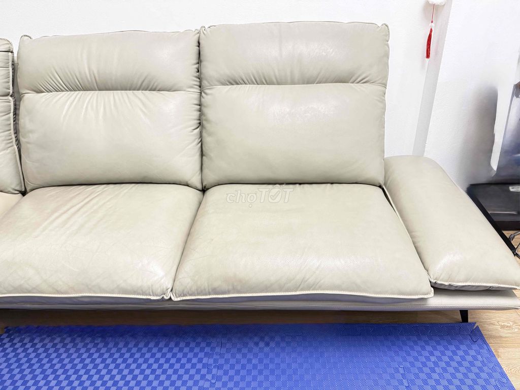 Ghế sofa da xám chữ L. Mua bán Bàn ghế tại Quận Hai Bà Trưng Hà Nội được đăng bởi Hue hình 1