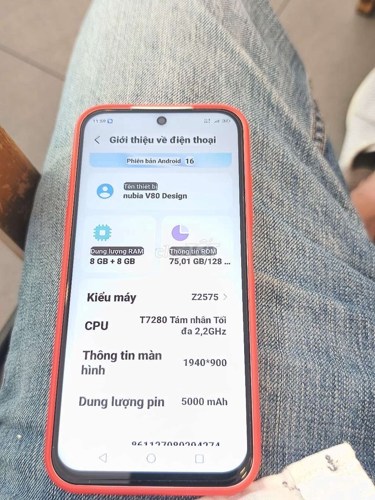 Nubia V80 Design 128GB hồng . Mua bán Điện thoại tại Quận 6 Tp Hồ Chí Minh được đăng bởi hienthanh hình 1