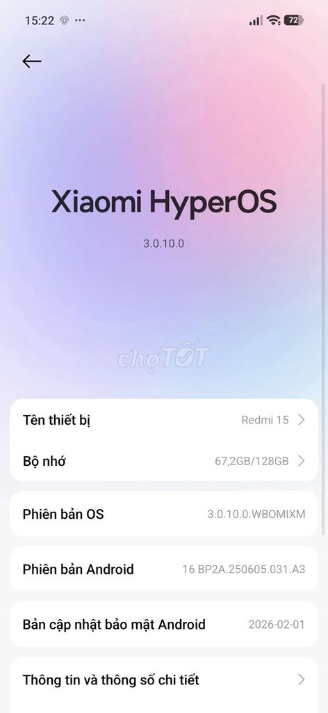 Xiaomi Redmi 15 128GB. Mua bán Điện thoại tại Huyện Cam Lâm Khánh Hòa được đăng bởi HN Thiên Bảo hình 1
