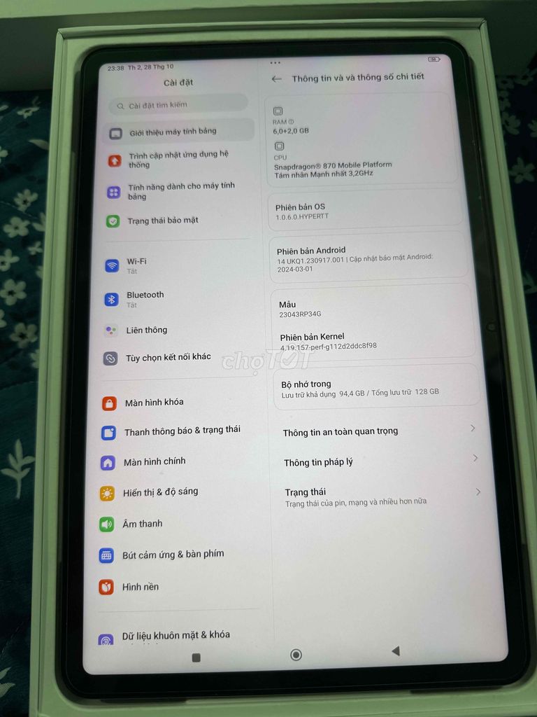 xiaomi mipad 6 ram 6gb/128gb Fullbox