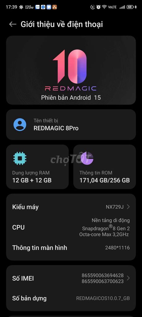 RedMagic 8Pro 256GB. Mua bán Điện thoại tại Huyện Kim Bảng Hà Nam được đăng bởi nguyễn  văn hình 1