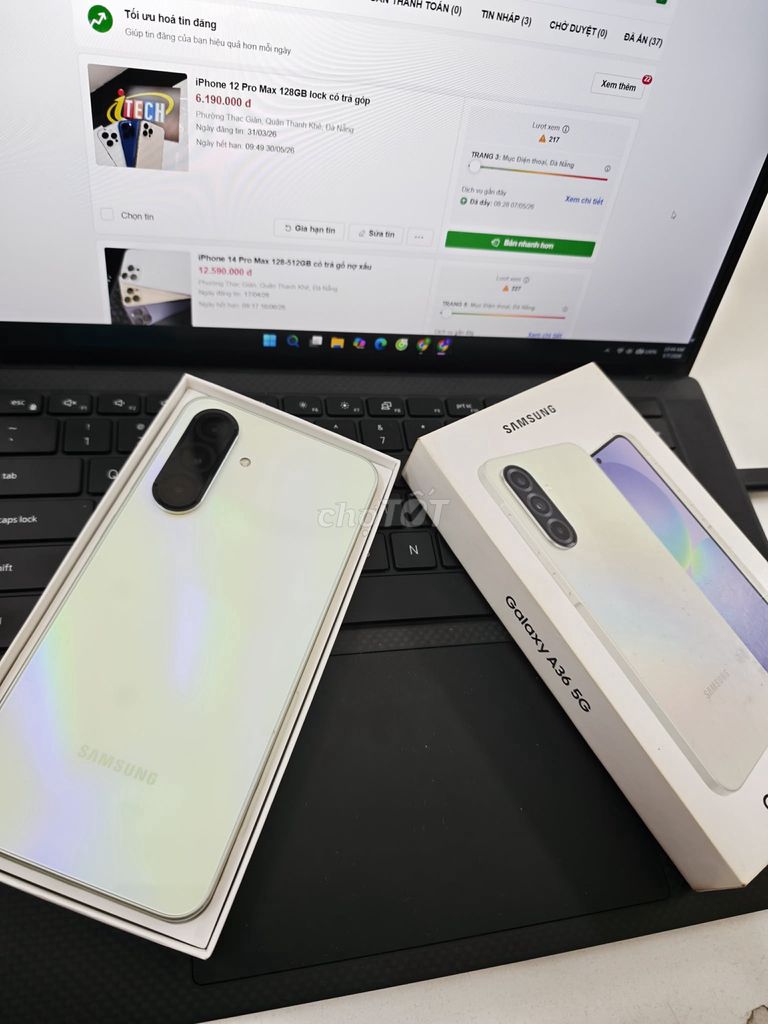 Samsung A36 5G Trắng fullbox chính hãng bh 1 năm. Mua bán Điện thoại tại Quận Thanh Khê Đà Nẵng được đăng bởi Itech ĐN hình 1