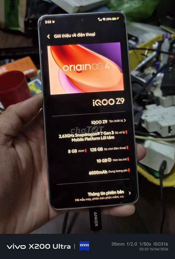 iQOO Z9 128GB Trắng. Mua bán Điện thoại tại Quận Bình Thạnh Tp Hồ Chí Minh được đăng bởi Bao Du Xi hình 1