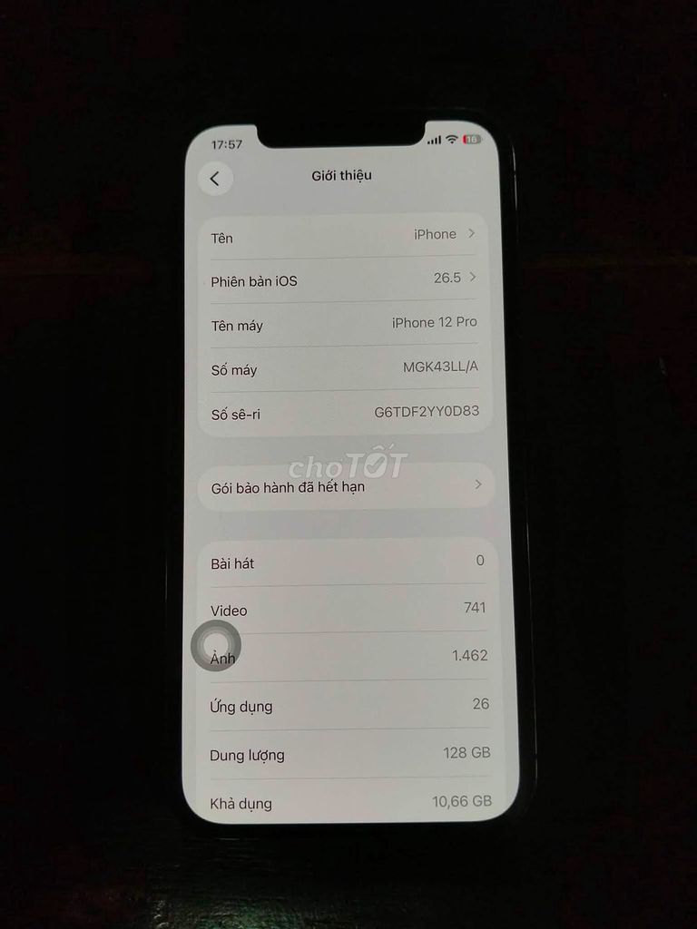 Apple iPhone 12 Pro 128GB. Mua bán Điện thoại tại Thành phố Biên Hòa Đồng Nai được đăng bởi hoàng minh hình 1