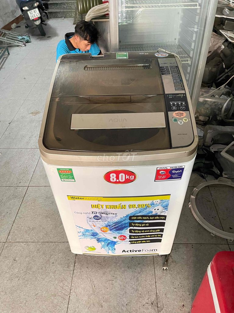 Máy giặt Aqua 8kg giặt vắt êm tiết kiệm. Mua bán Máy giặt tại Quận Bình Tân Tp Hồ Chí Minh được đăng bởi Điện Lạnh Gia Việt Quận Bình Tân hình 1