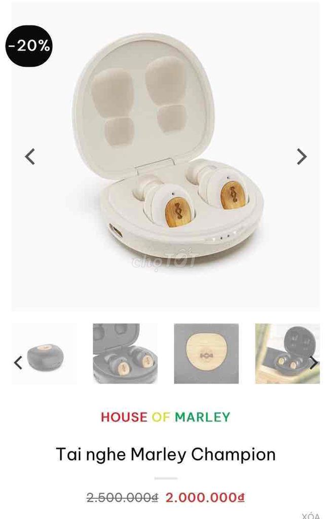 Tai nghe House of Marley Champion Trắng. Mua bán Tivi, Âm thanh tại Thành phố Bảo Lộc Lâm Đồng được đăng bởi Lương Trí hình 1