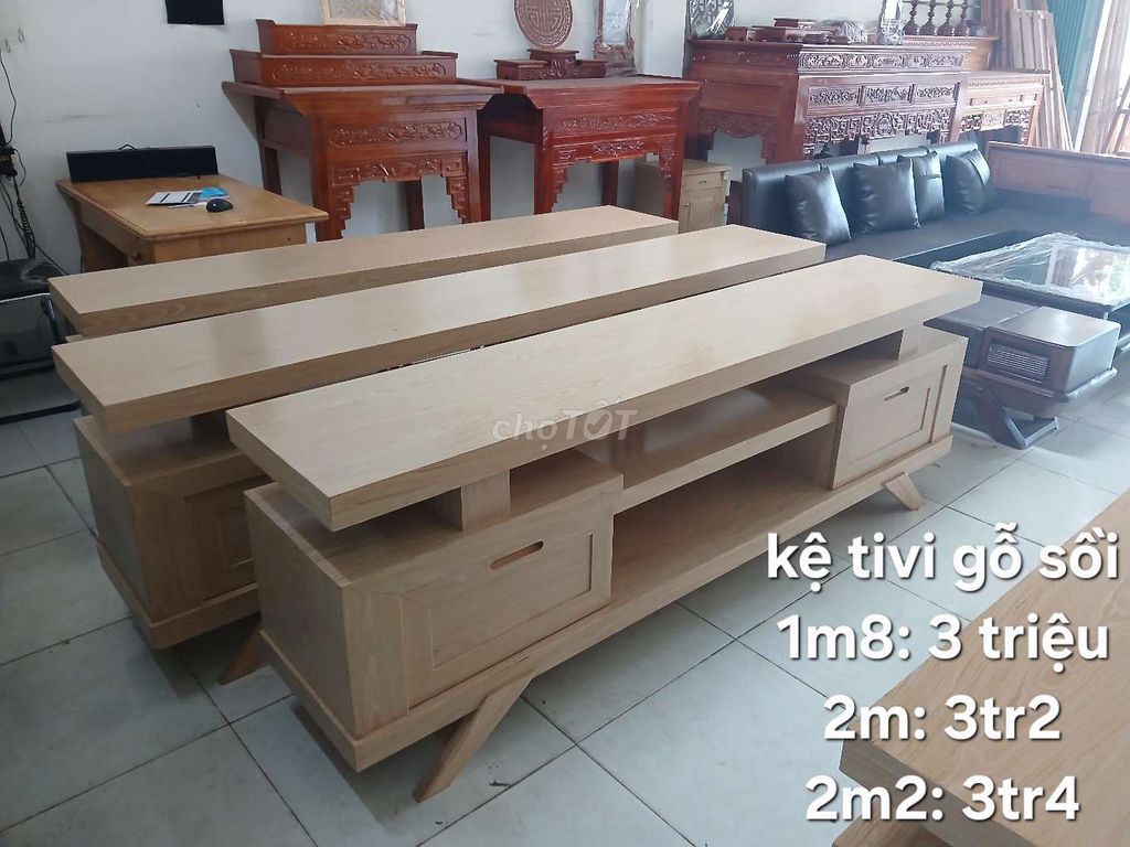 Kệ tivi gỗ sồi vàng nhạt. Mua bán Tủ, kệ gia đình tại Thành phố Buôn Ma Thuột Đắk Lắk được đăng bởi Nội thất đồ gỗ Thành Luân hình 1