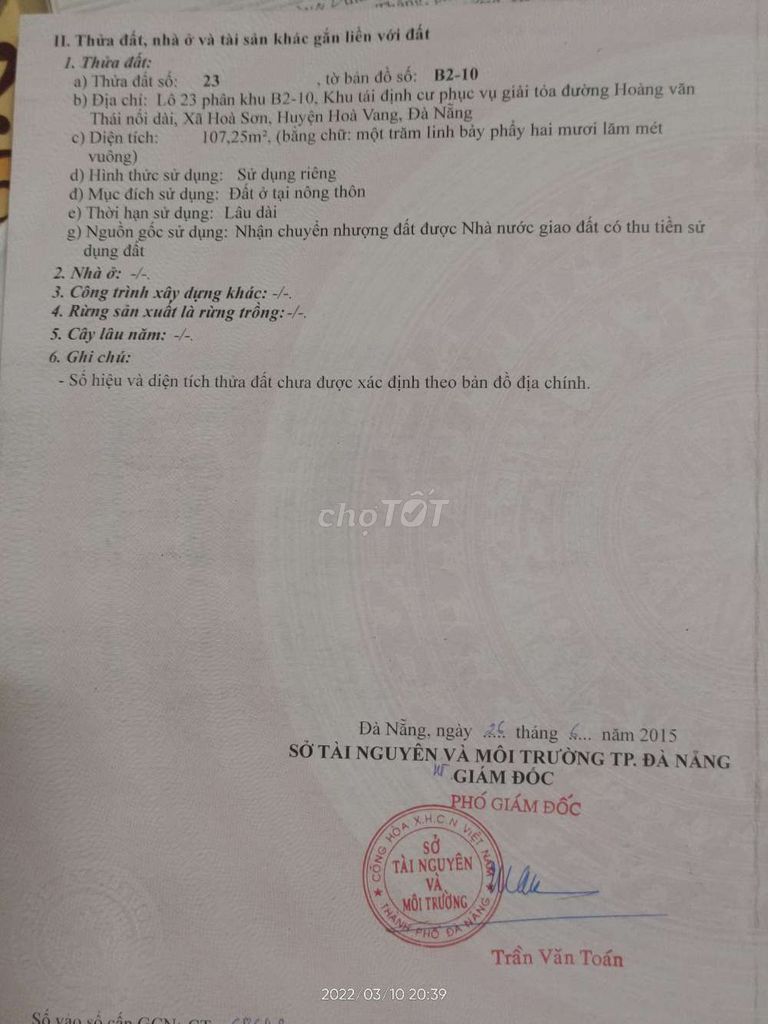 Bán đất Đại la 1