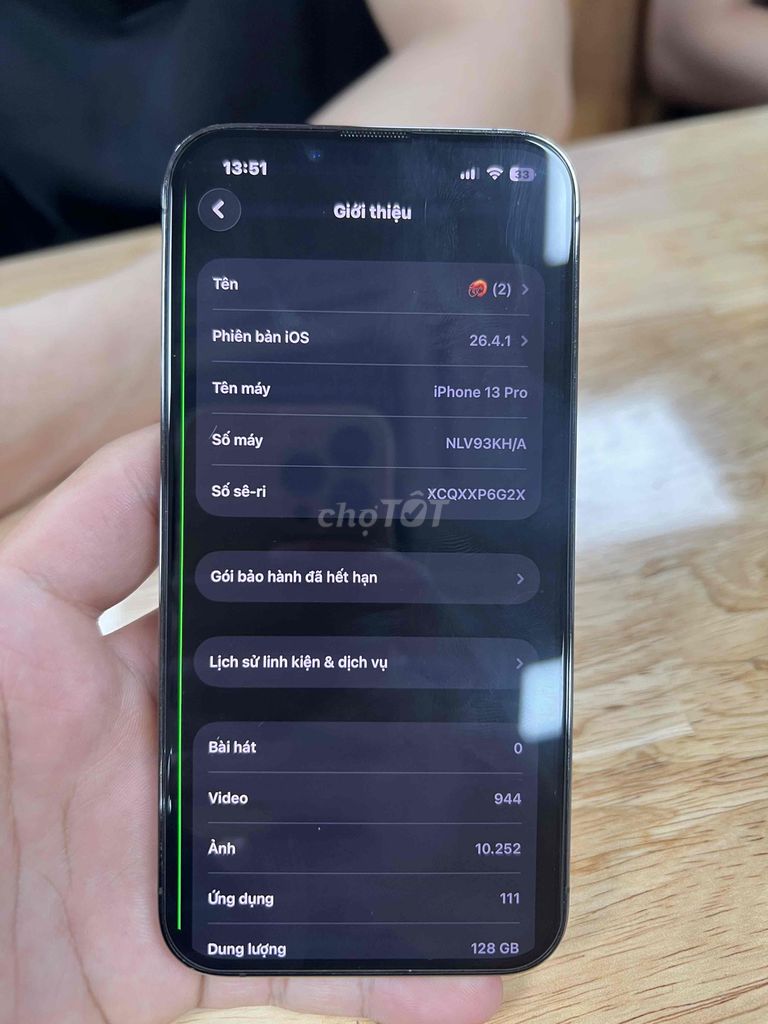 iPhone 13 Pro 128GB Lưng vỡ, màn sọc. Mua bán Điện thoại tại Quận Hà Đông Hà Nội được đăng bởi Tùng Lâm hình 1