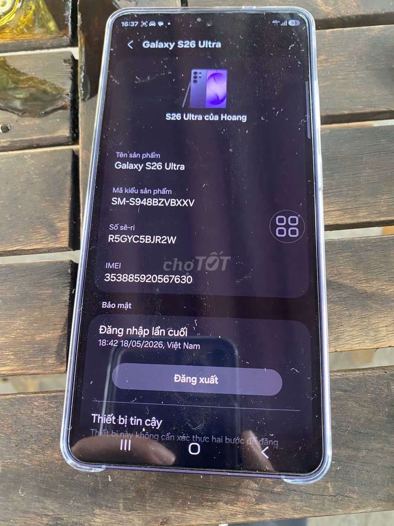 Samsung Galaxy S26 Ultra 256GB Tím than Mới 99%. Mua bán Điện thoại tại Thành phố Bảo Lộc Lâm Đồng được đăng bởi Hùng  hình 1