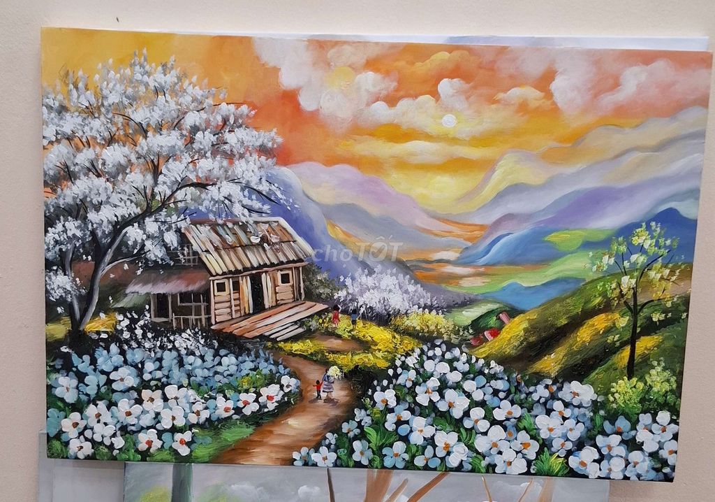 Tranh sơn dầu Phong cảnh khổ 60x90. Mua bán Đồ sưu tầm, đồ cổ tại Huyện Gia Lâm Hà Nội được đăng bởi Tranh Sơn Dầu MTGVN hình 1