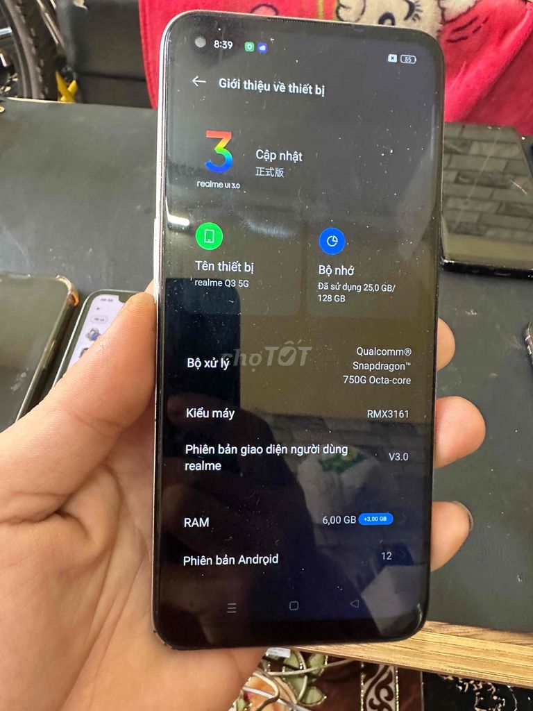 Realme Q3 5G 128GB Bạc. Mua bán Điện thoại tại Quận Tân Phú Tp Hồ Chí Minh được đăng bởi Chợ SALE hình 1
