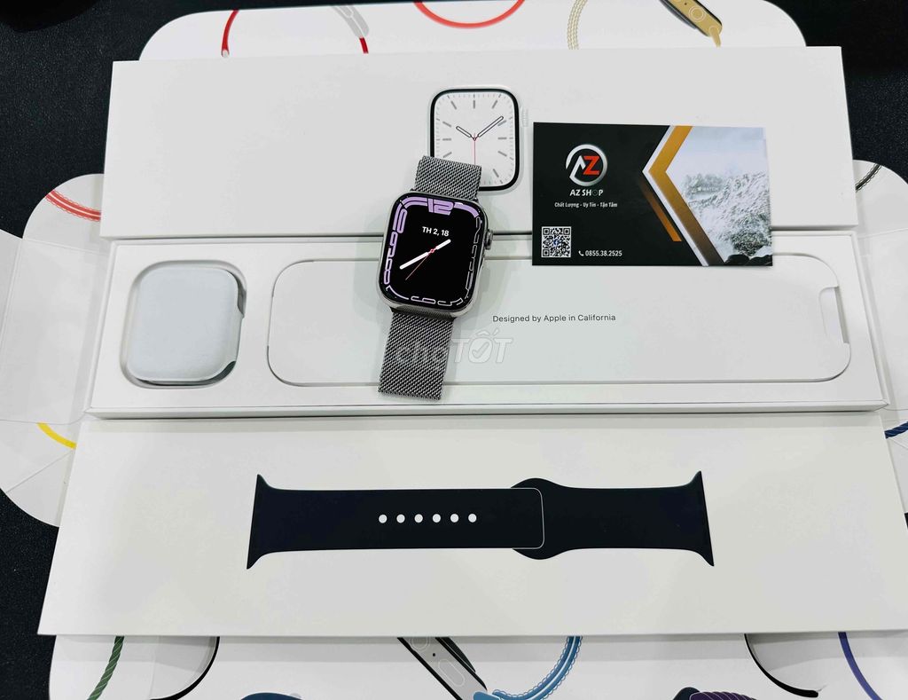 Apple Watch s7/45 thép trắng ESIM fullbox