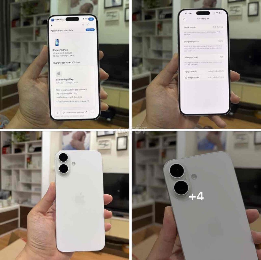 iPhone 16 Plus 256G Trắng KENG BH APPLE 8/2026. Mua bán Điện thoại tại Quận Thanh Xuân Hà Nội được đăng bởi Nguyễn Huy Dũng hình 1