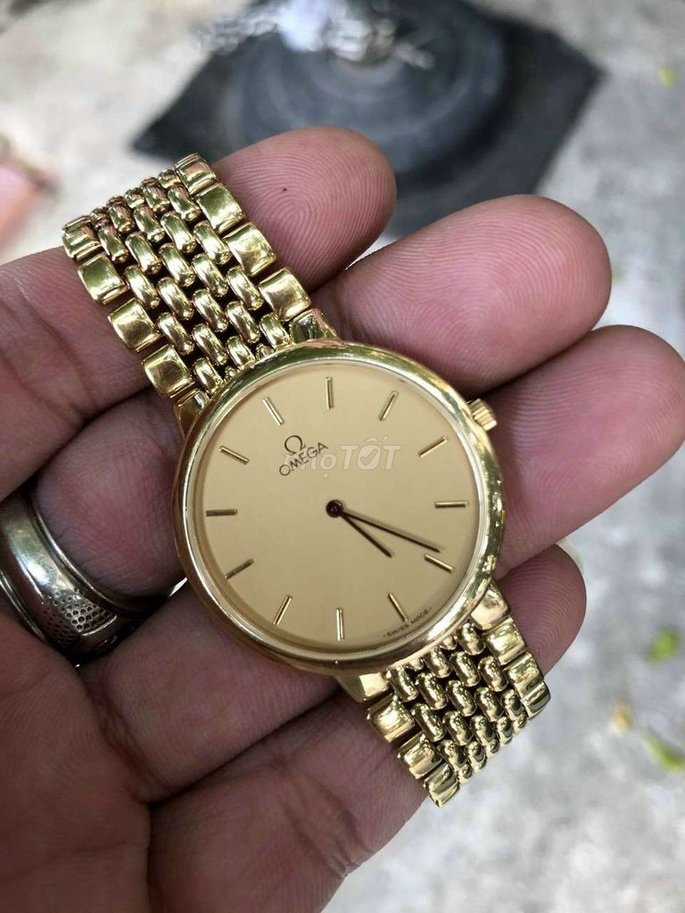 Đồng Hồ Omega. Quatz. Chính Hãng. Mạ vàng. 1990