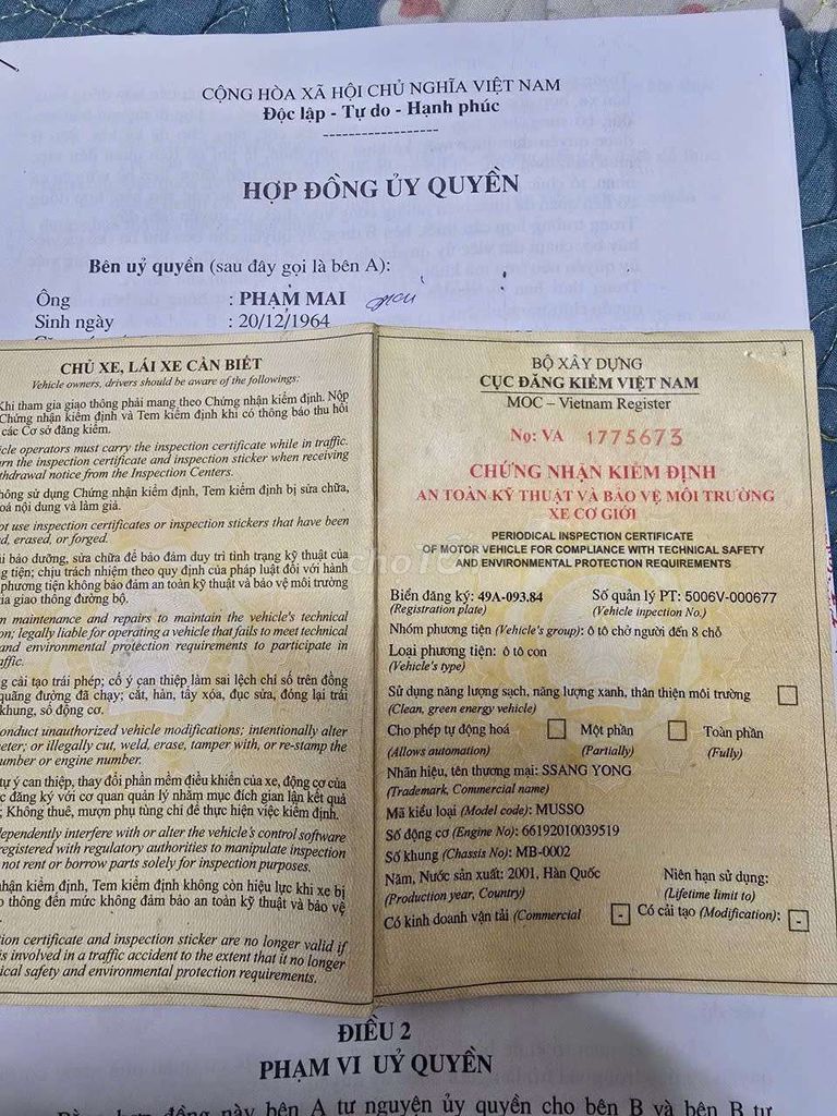 SsangYong Musso 2001 Dầu Trắng. Mua bán Ô tô tại Thành phố Đà Lạt Lâm Đồng được đăng bởi quốc huy hình 5