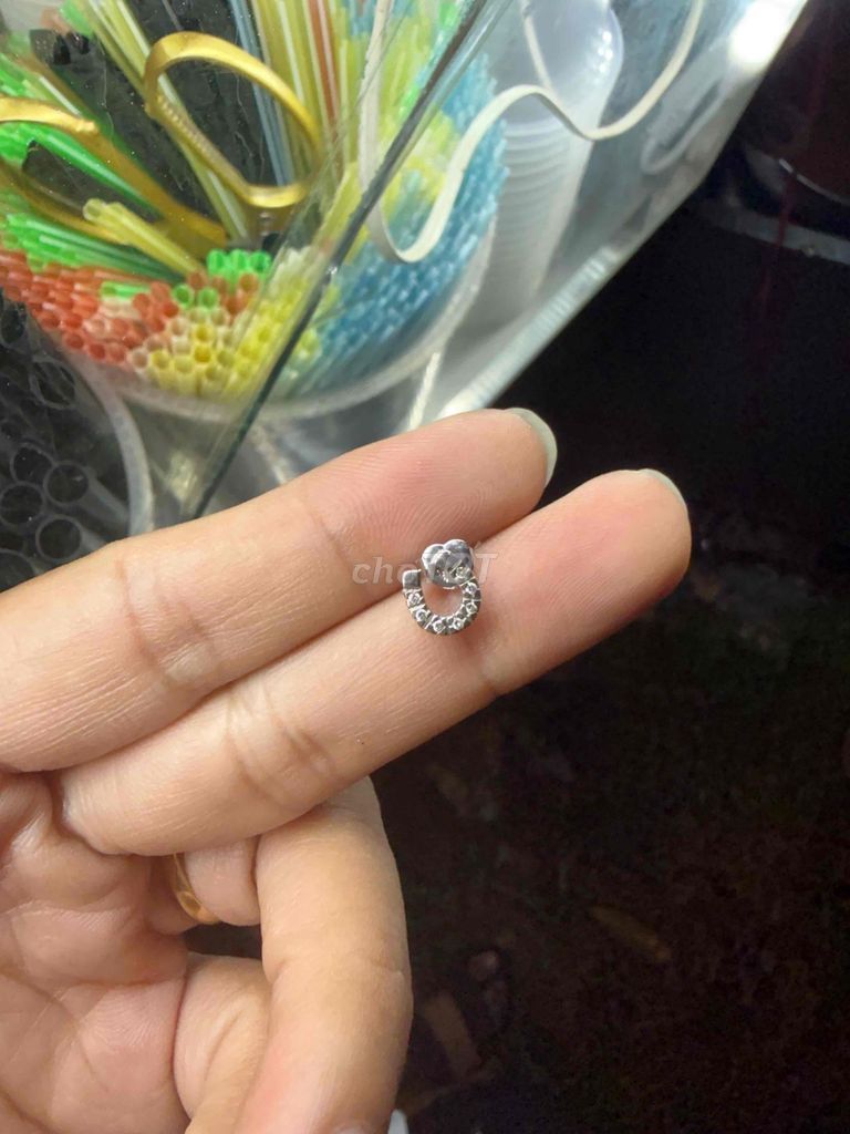 Bông tai Vàng Au18 Xoàn tấm. Mua bán Phụ kiện thời trang khác tại Quận Sơn Trà Đà Nẵng được đăng bởi Mr Bin Jewelry hình 1