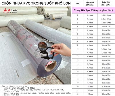 Màng nhựa pvc dẻo trong suốt giá sỉ tại Bắc Giang. Mua bán Đồ dùng văn phòng tại Quận Bình Tân Tp Hồ Chí Minh được đăng bởi Ngọc Trinh
